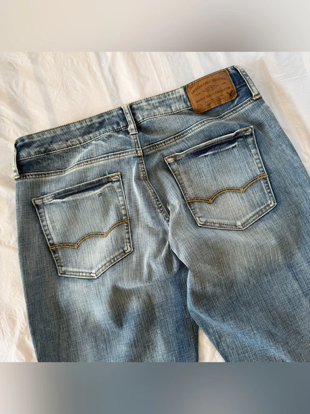 American Eagle Outfitters Faded Light Blue Straight Jeans